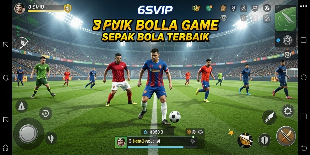 Screenshot gameplay 6SVIP menunjukkan aksi seru sepak bola.