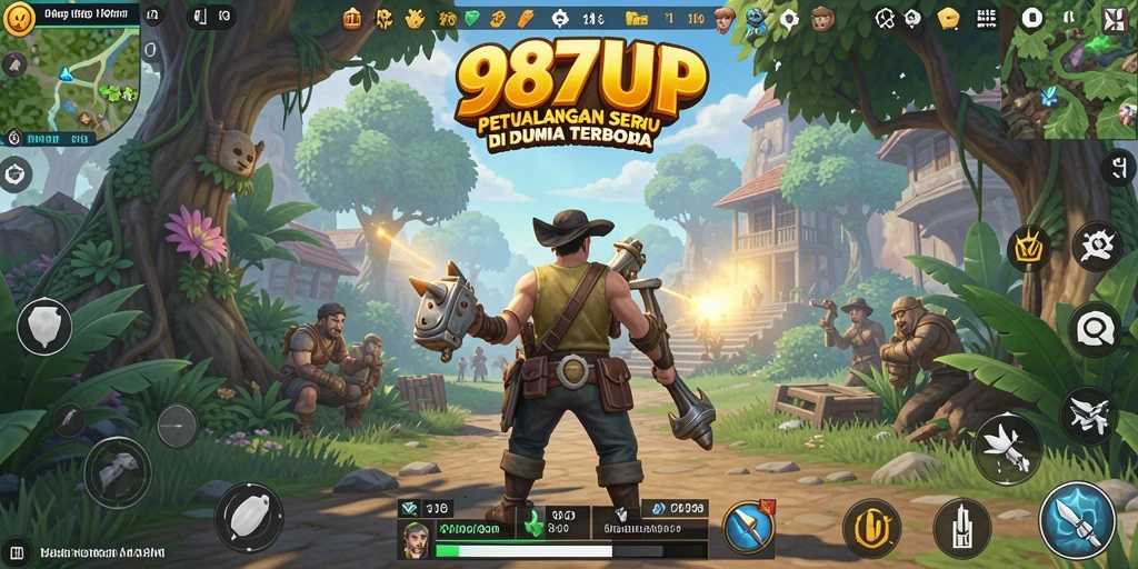 Screenshot gameplay 987UP menampilkan aksi seru di dunia terbuka yang luas.