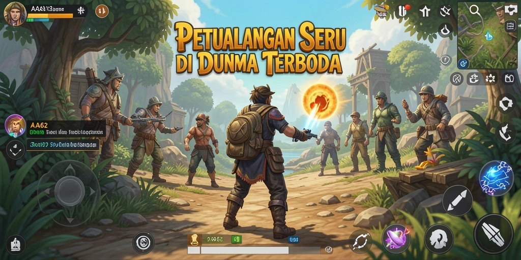 Screenshot gameplay AA62 menampilkan penjelajahan dunia terbuka yang luas.