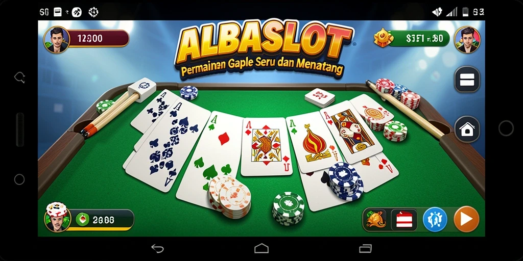 Tampilan gameplay menarik dari ALBASLOT dengan suasana Gaple yang seru.