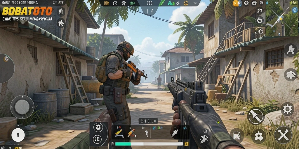 Tangkapan layar BOBATOTO menunjukkan aksi menegangkan dalam gameplay TPS.