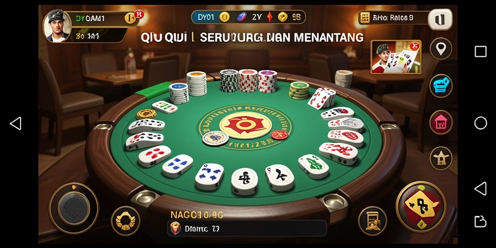 Screenshot gameplay DY01 menampilkan aksi seru permainan QiuQiu.