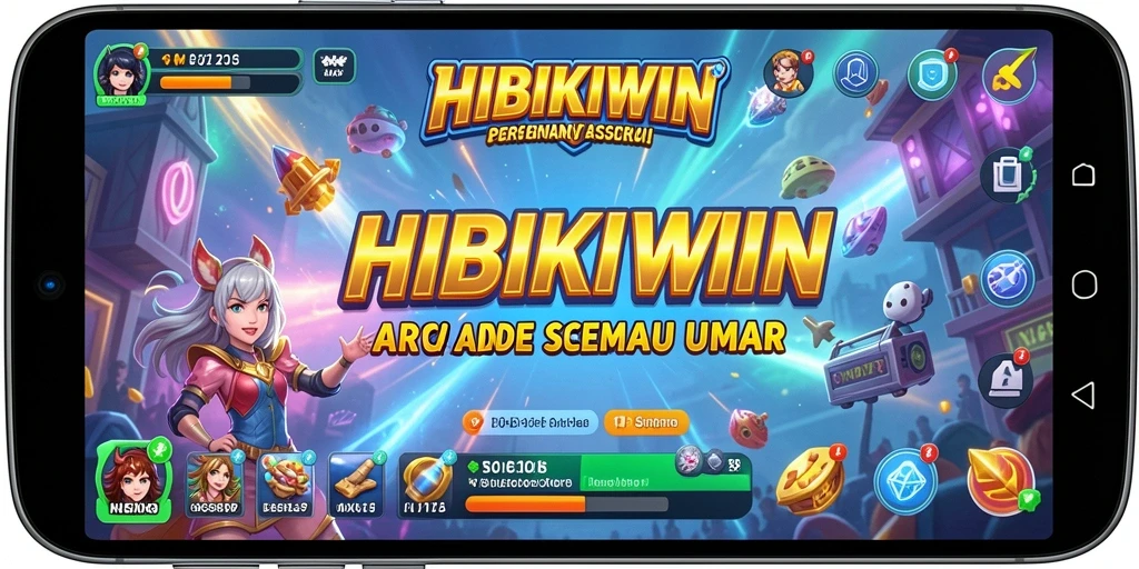 Tampilan gameplay seru HIBIKIWIN dalam aksi arcade yang menantang.