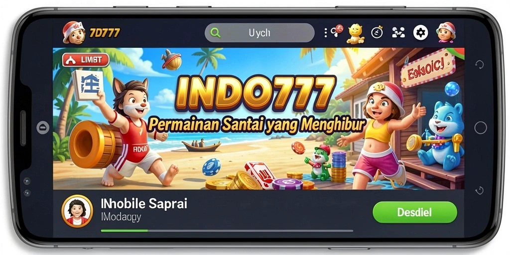 Tampilan gameplay INDO777 yang ceria dan menghibur.