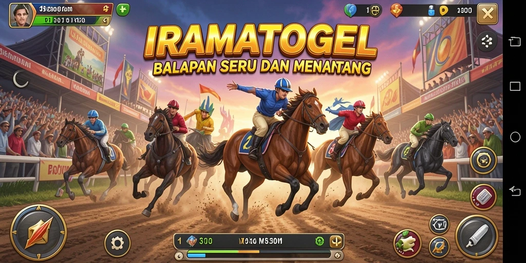 Gameplay Racing IRAMATOGEL yang mendebarkan dan penuh aksi.