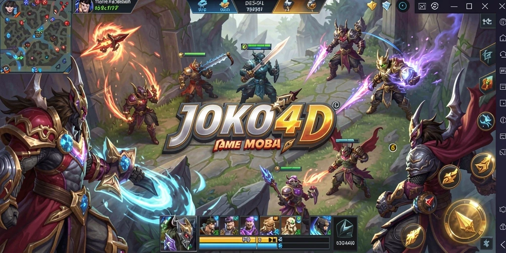 Screenshot JOKO4D menampilkan aksi pertempuran yang intens di arena.
