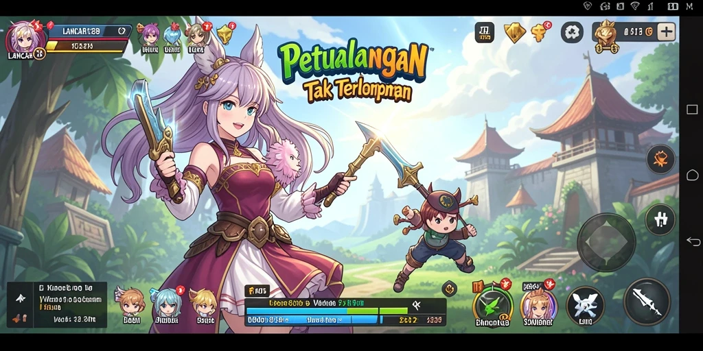 Tampilan gameplay LANCAR138 yang menakjubkan dengan karakter anime.