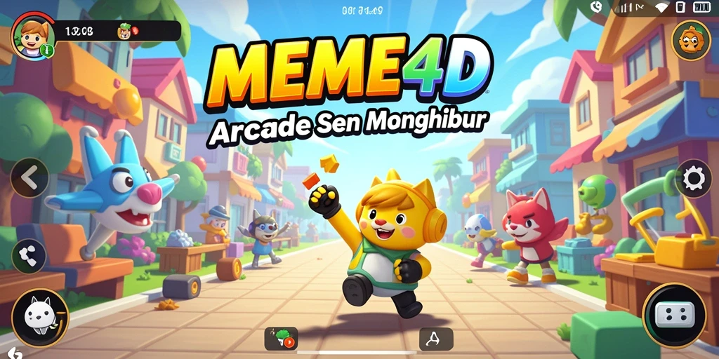 Tampilan gameplay seru dari game Arcade MEME4D yang menghibur.