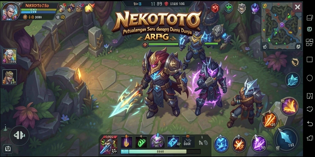 Tampilan gameplay ARPG yang mendebarkan di dunia <strong>NEKOTOTO</strong>.