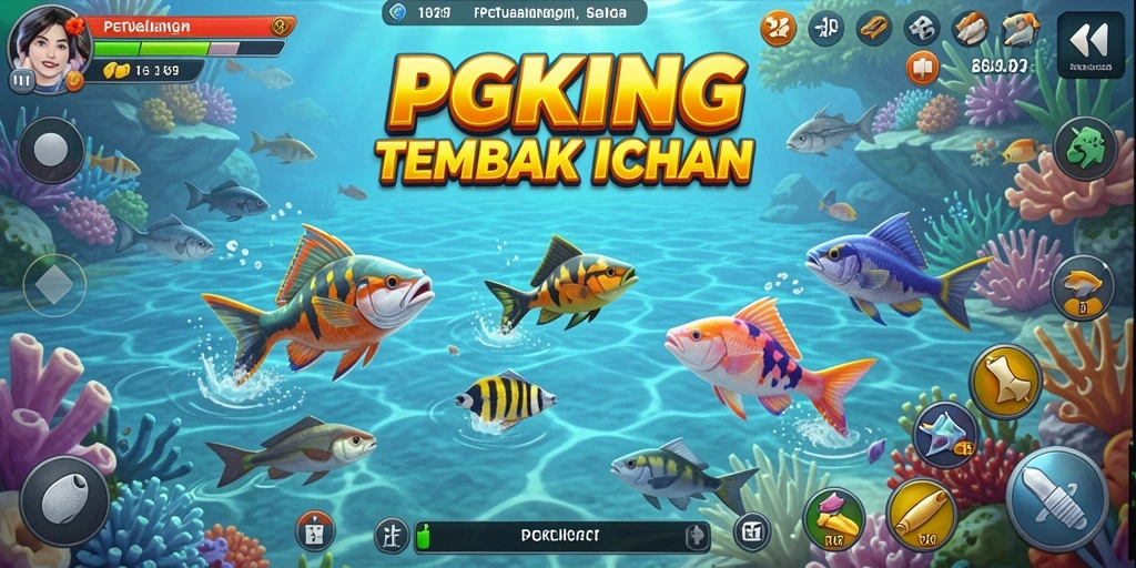 Tampilan gameplay seru dalam PGKING saat menembak ikan.