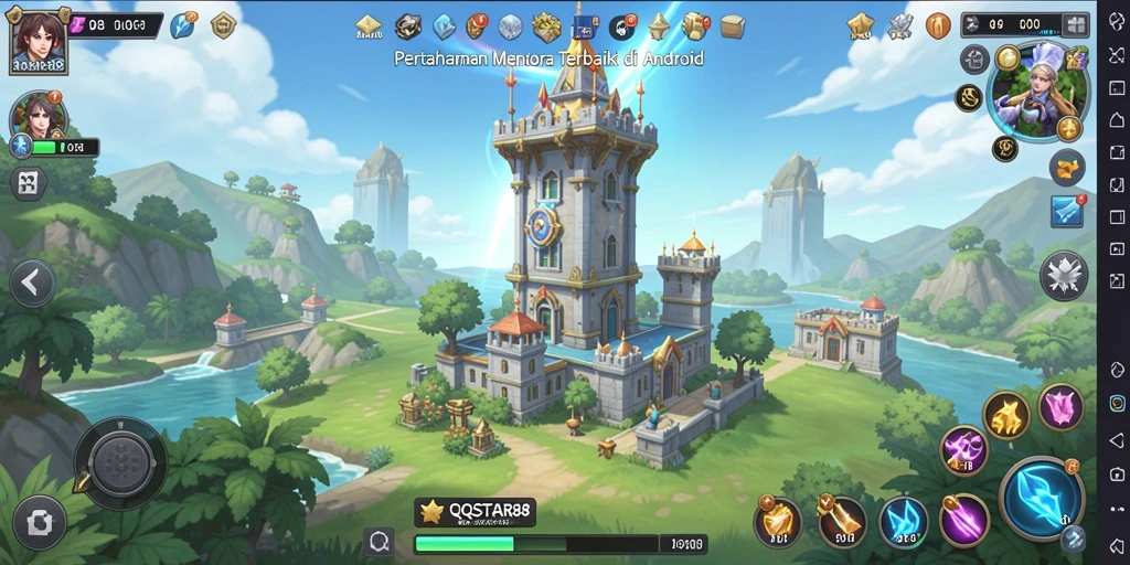 Screenshot gameplay QQSTAR88 menampilkan aksi pertahanan yang intens.