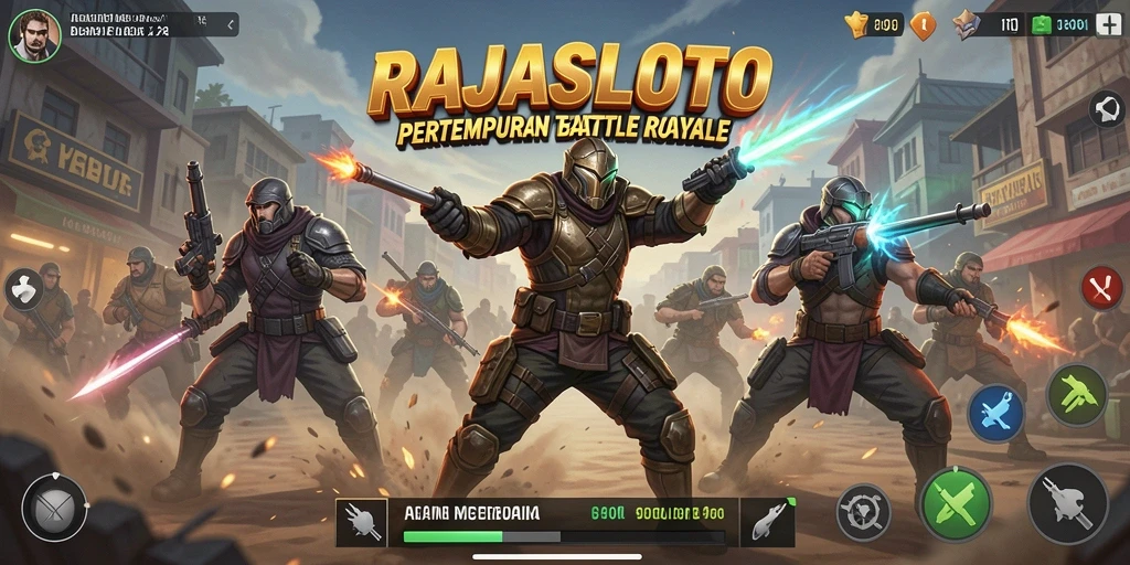 Screenshot gameplay RAJASLOTO menampilkan aksi pertempuran yang mendebarkan.
