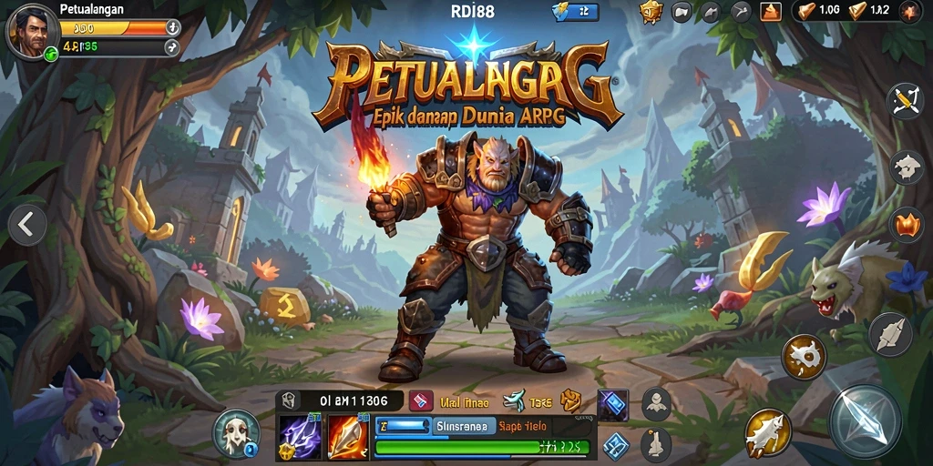 Gambar menampilkan aksi seru dalam gameplay ARPG RDI88.
