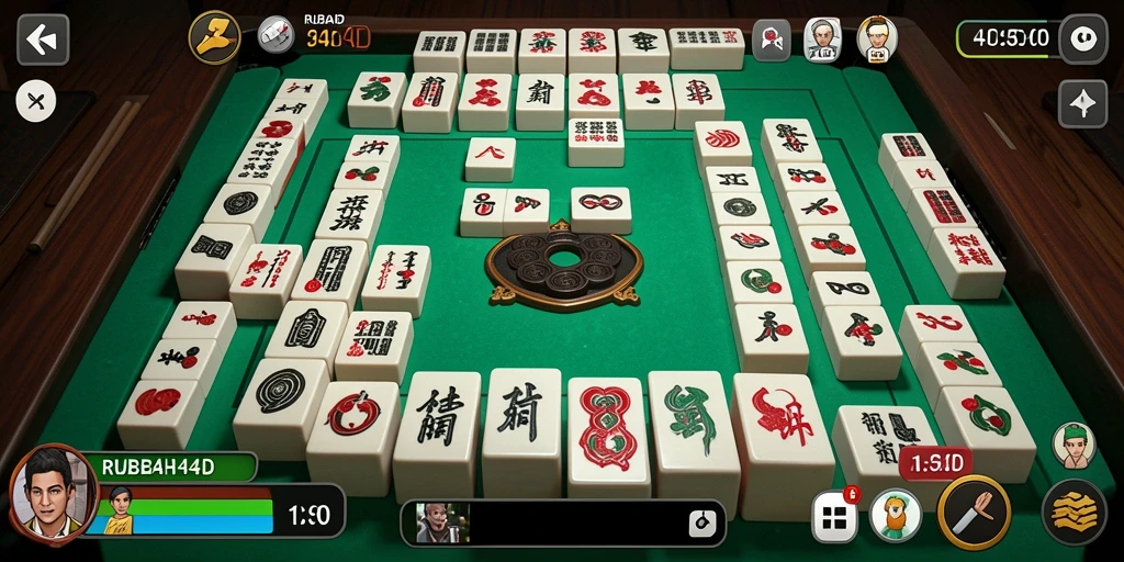 Tampilan gameplay seru dalam permainan Mahjong RUBAH4D.