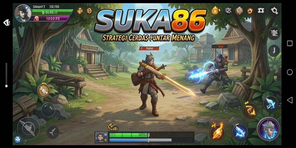 Tampilan gameplay <strong>SUKA86</strong> dengan pertarungan strategis yang seru.